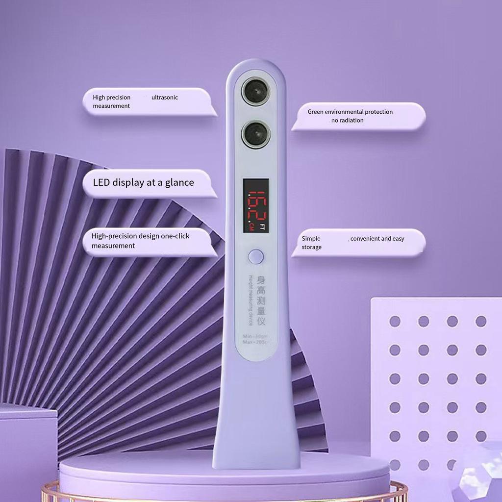 Portable Ultrasonic Height Measuring Device with Rechargeable Battery High Precision Height Measure for Home & Gym Use