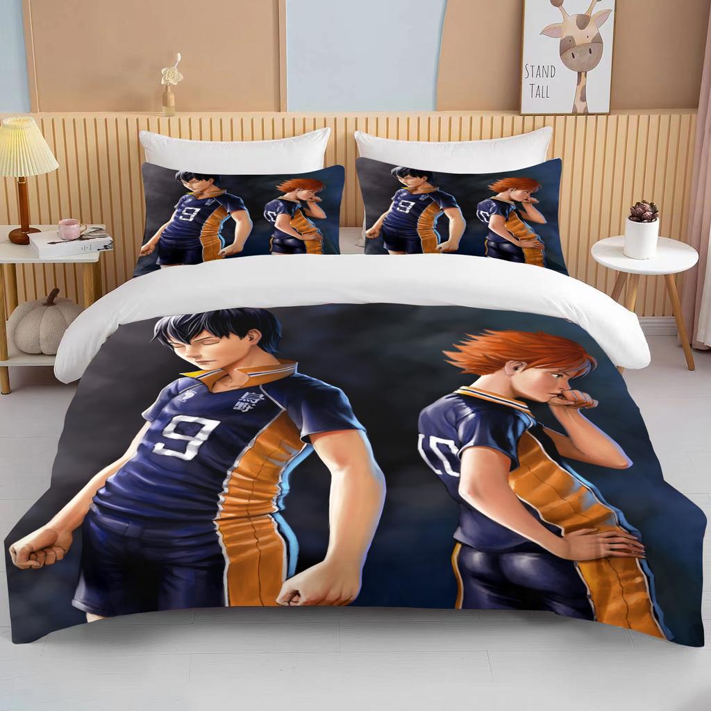 10 Sizes Haikyuu Bedding Sets Cartoon Quilt Bed Cover Anime Duvet Cover Pillow Case Sets Adult Children  Bedding Sets