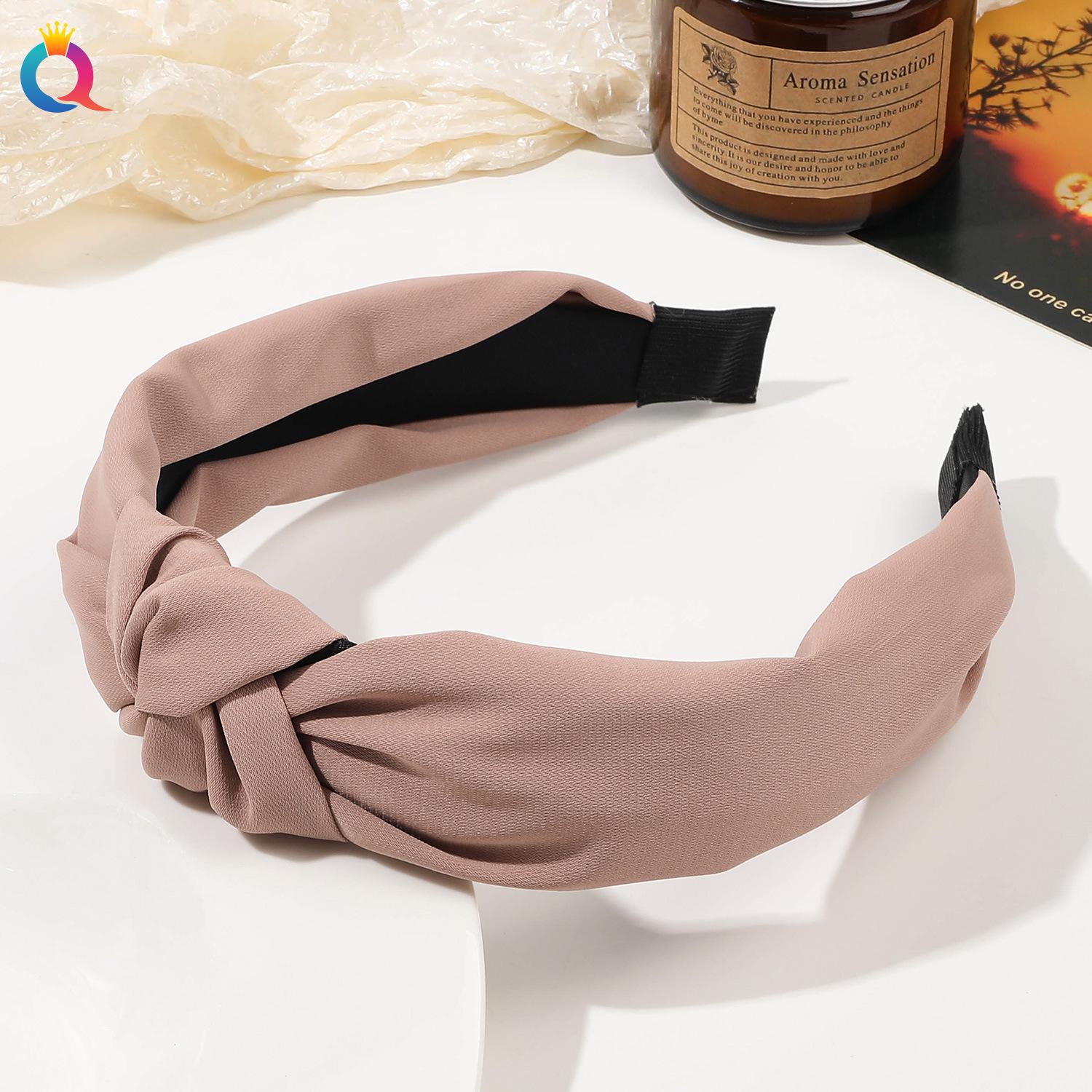 

Женская винтажная повязка для волос, женская эластичная повязка для волос с узлом, широкая повязка на голову с витой тканью, тюрбан, вязаные повязки на голову