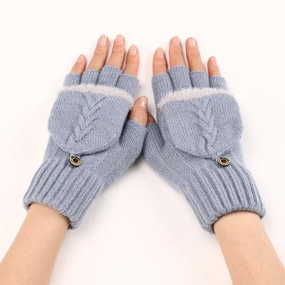 Gestrickte fingerlose Handschuhe, dicke, warme Touchscreen-Handschuhe für Herren und Damen, warme Halbfingerhandschuhe für Studenten