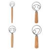 Modern Simple Wooden Egg Beater With Stainless Steel Mixing Rod For Kitchen Daily Use