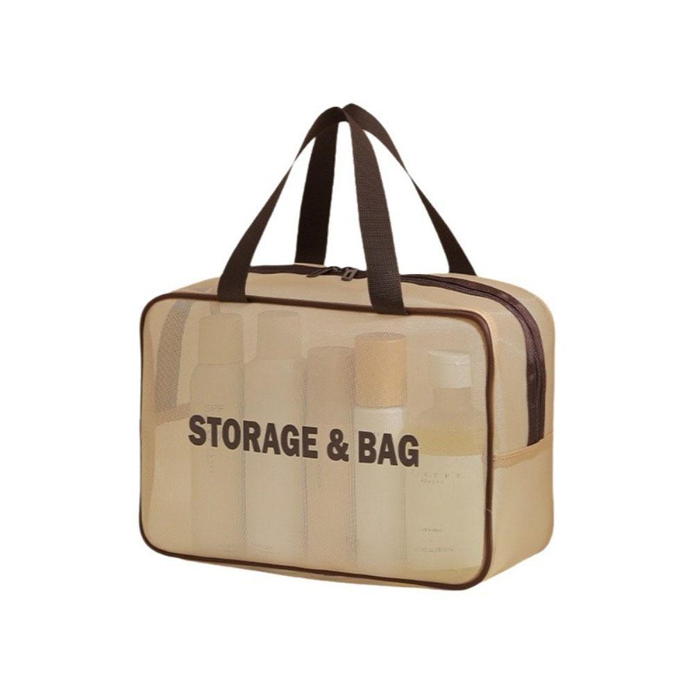 Large Capacity Mesh Cosmetic Bag Bow Travel Bathing Kit Fashion Toiletry Storage Bag Ladies