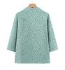 Mid-aged & Elderly Women's Floral Cotton Shirt, 3/4 Sleeve, Loose Plus Size Top