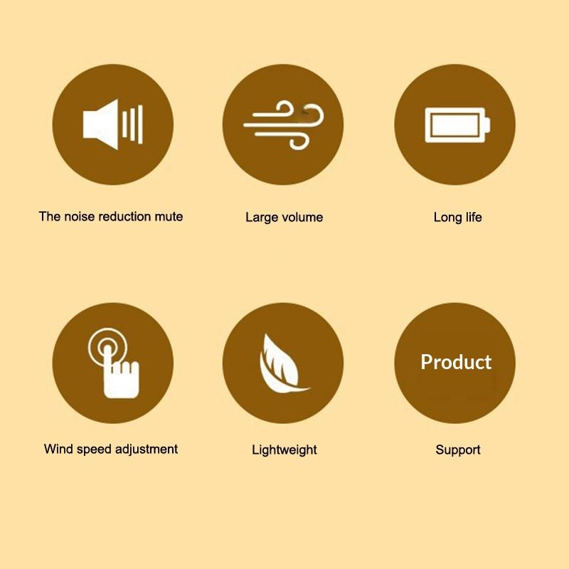USB Handheld Fan Portable Mini Rechargeable Three Speed Cooling Fan for Outdoor Office Home Personal Summer Use