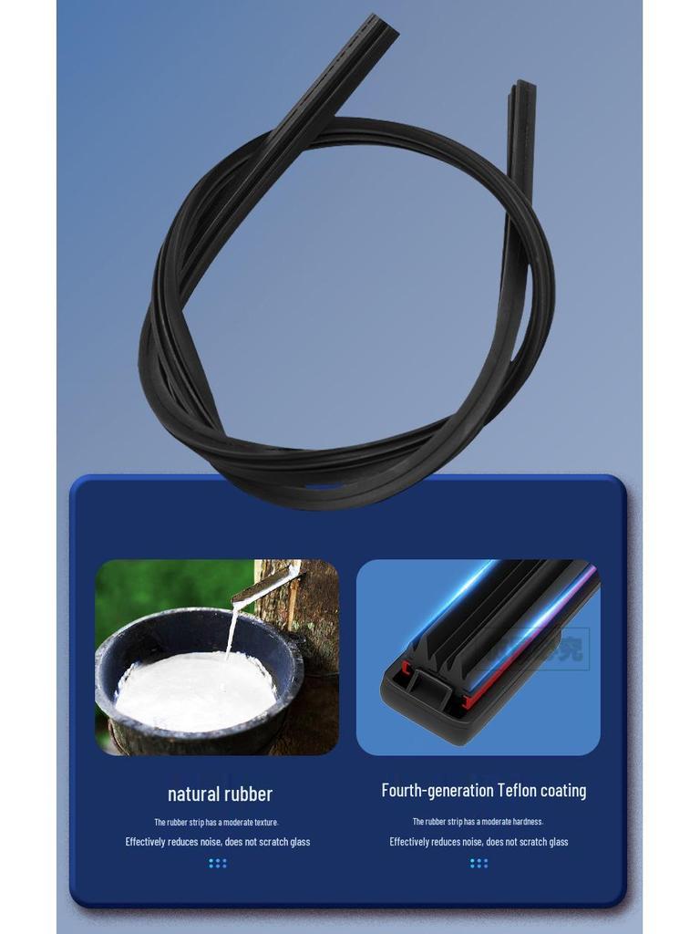 Silent Silicone Wiper Blades: Double 6-Layer Bone-Free Rubber for Front & Rear