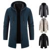 2023 Herrfleecefodrad Huvtröja: Vindjacka för medelålders & äldre, Varm medellång tröja för höst/vinter