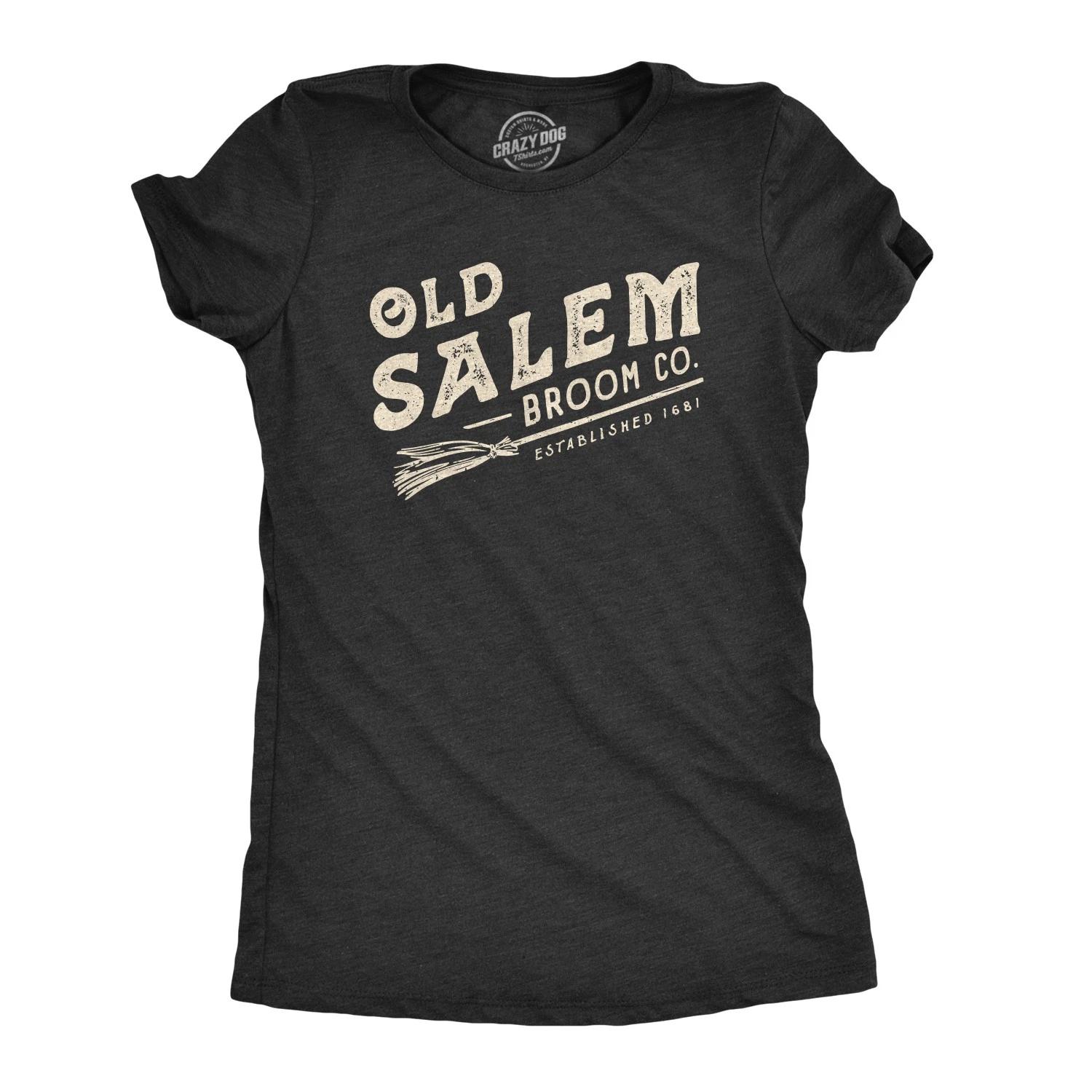 Womens Old Salem Broom Co T Shirt Funny Halloween Witch Tee XXXXL