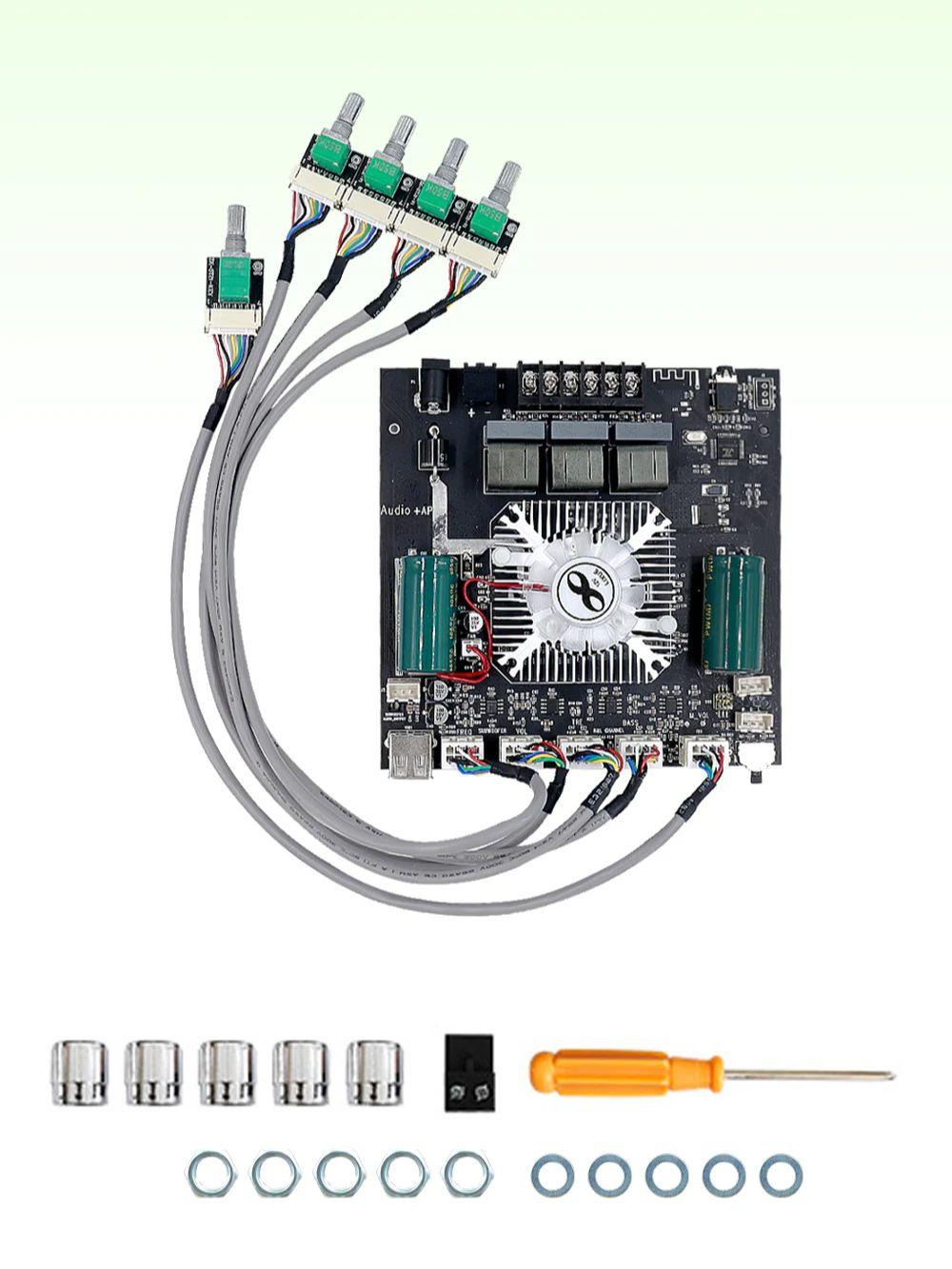 

ZK-HT21-3G Bluetooth Amplifier Board/USB AUX Support APP TWS/Subwoofer Output Module 160W+160W+220W 2.1 Channel TDA7498E