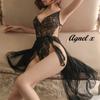 Sexy X028 [Agnel x] Lingerie, Innerwear, Underwear, Nightwear, See-through One-piece Set, Women's (Black, Free)