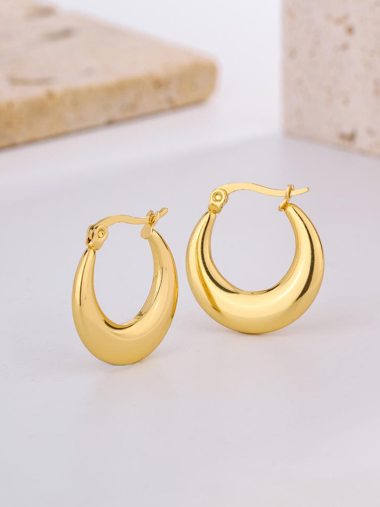 Popular Titanium Steel Stud Earrings Commuter Electroplating Retro Earrings Stainless Steel Geometric Gold Ear Jewelry