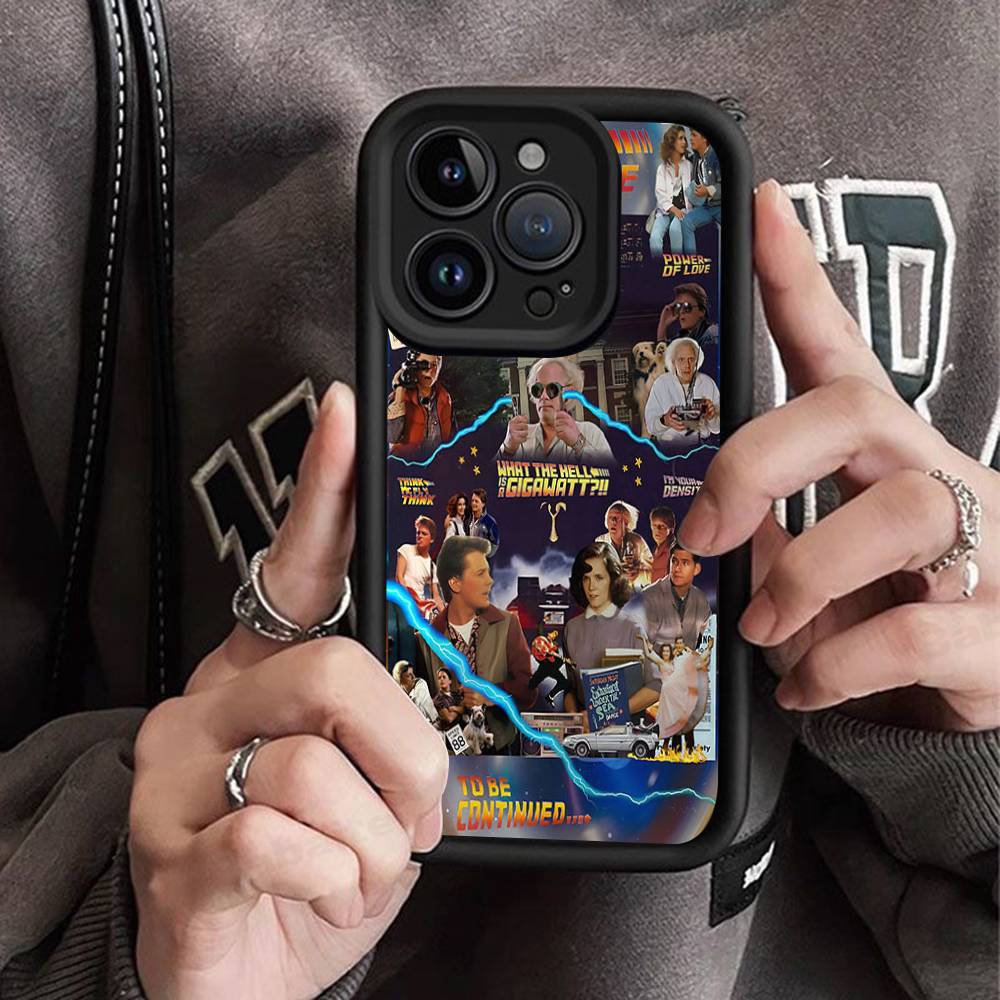 Movie Back To The Future For iPhone 17 Pro Max 16 15 14 13 12 11 Plus Black Soft Phone Cover