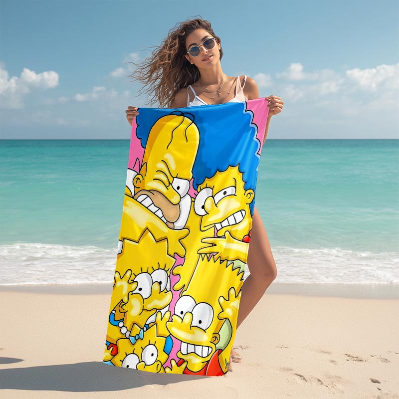 1Pc Simpsons Family Portrait Beach Towel Microfiber Beach Towel Thin Absorbent For Beach Swimming Yoga Bath Sports 0917272