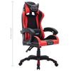 VidaXL Gaming Armchair with LED Office Chair Racing Chair Computer Chair Recliner RGB Red 287997