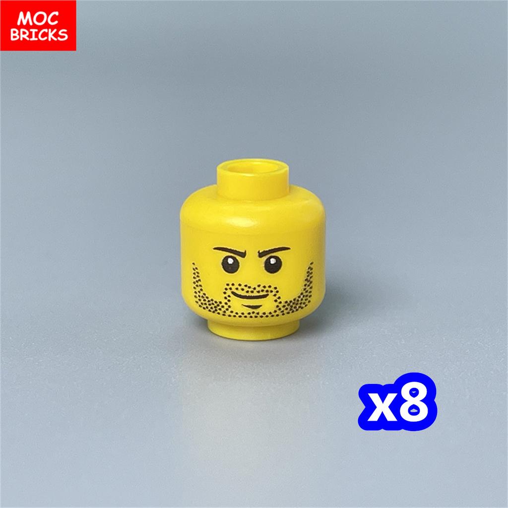 8pcs MOC Blocks Boys and Girls Face Head Figure Expression Part Learning Construction Bricks Playthings Ideal For Kids