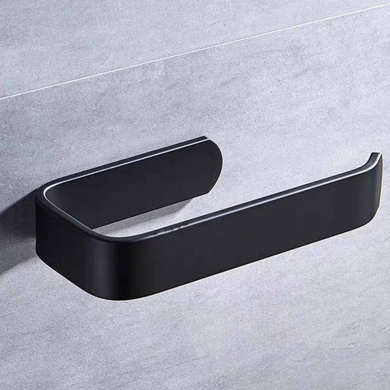 1PC Toilet Paper Holder Tissue Rack Wall Mounted Bathroom Kitchen Roll Holder Paper Tissue Rack Hook Modern Black Hanger