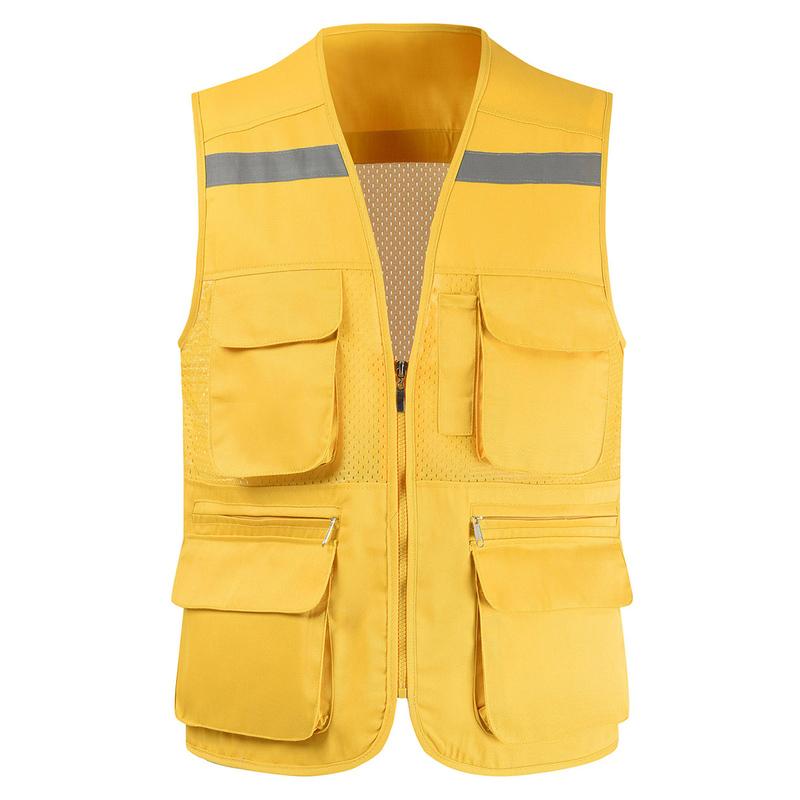 Men's Summer Mesh Vest Photography Work Multi-Pockets Outdoors Journalist's Vest Sleeveless Jackets