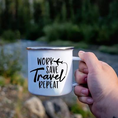Emaille Kaffee Kakao Tassen Let's Go Outdoor Reise Camping Lagerfeuer Party Wein Bier Getränke Saft Tassen Zuhause Frühstück Milch Wasser Tasse