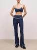 New Contrast Color Sexy Back Sports Yoga Suit Women's Fitness Sports Flared Pants Pilates Two-piece Set