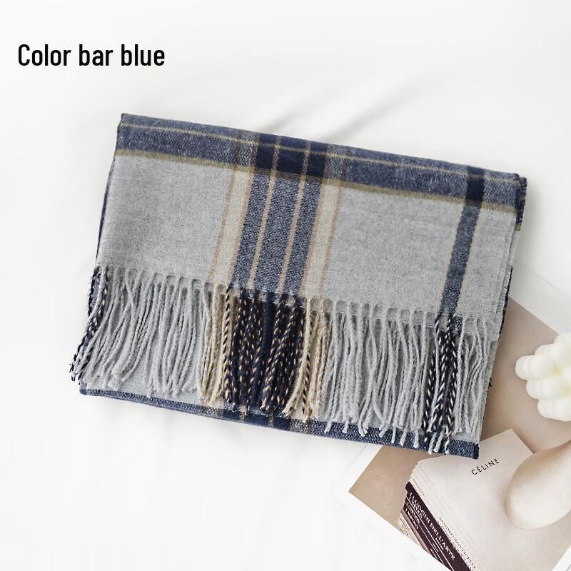 DayApril Winter Plaid Imitation Cashmere Scarf with Tassels 70x190 cm