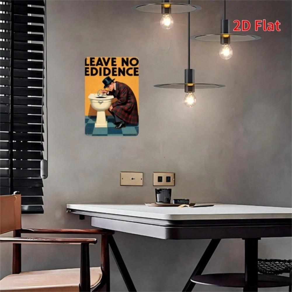 Check The Toilet Without Leaving A Trace – Square Iron Sign, Waterproof & Rust-Resistant Metal Plaque for Bar