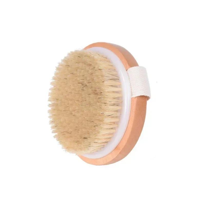 SPA Wooden Body Brush Natural Boar Bristle Organic Dry Skin Body Brush Bamboo Wet Back Shower Brushes Exfoliating Bathing Brush