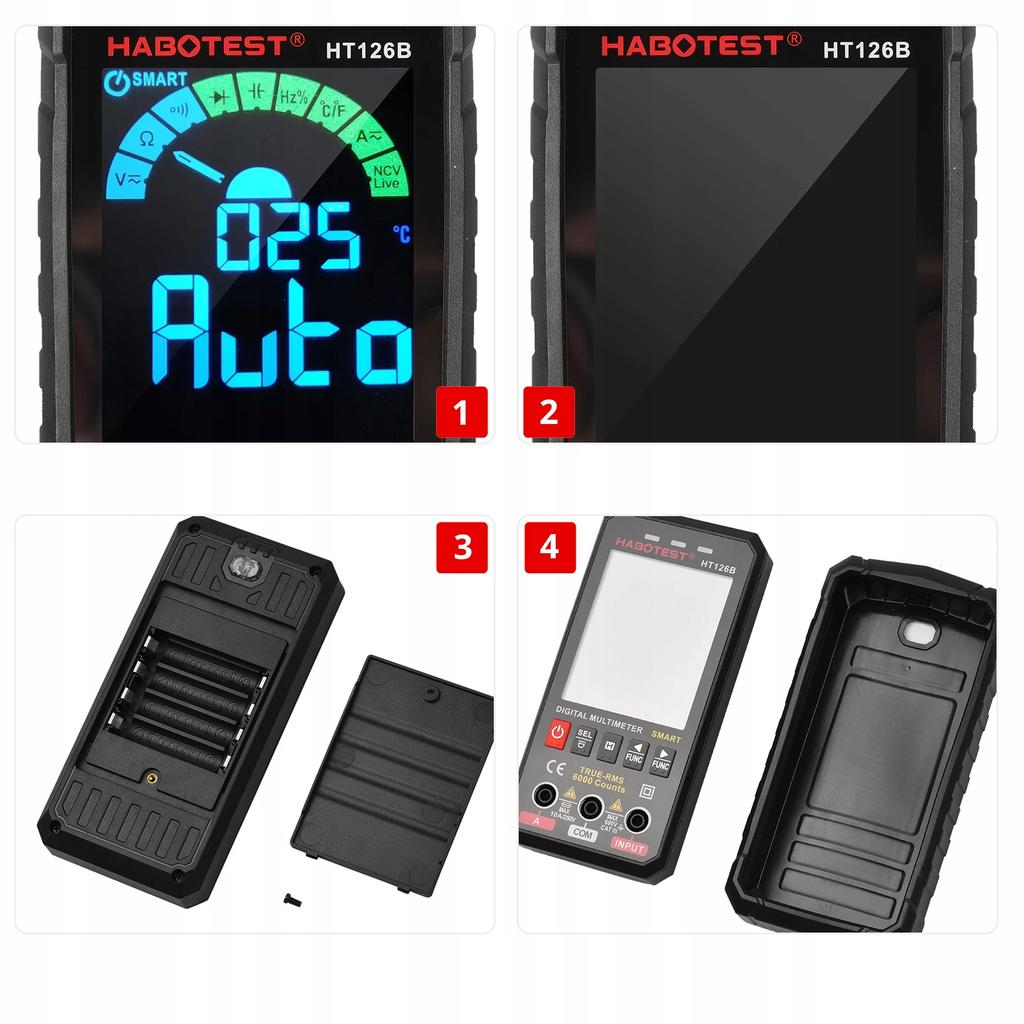 Cyfrowy Multimetr Uniwersalny Ncv Rms Live Test Termopara Temp. Latarka Led