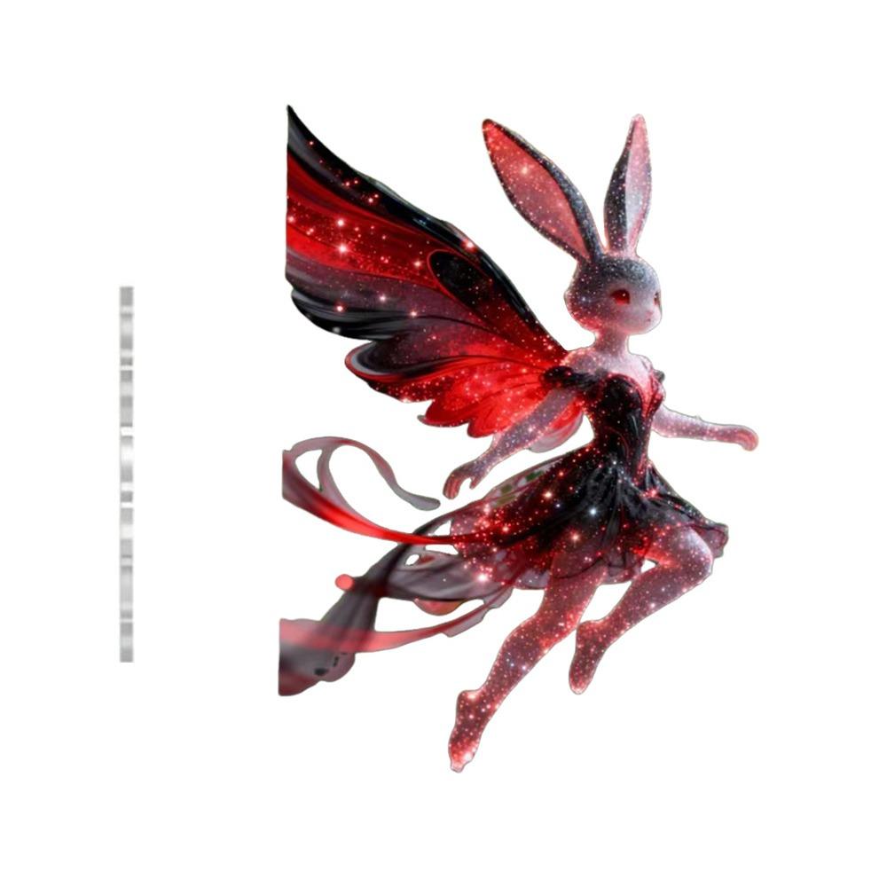 2D Flacher Weihnachts-Hängeanhänger Glänzender Hase Simulation Engel Hängedekor Ballerina Acryl Weihnachtsbaum Hängeornament