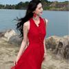 Mm French Neck Sling Dress Children's Summer New Seaside Vacation High-end Dress