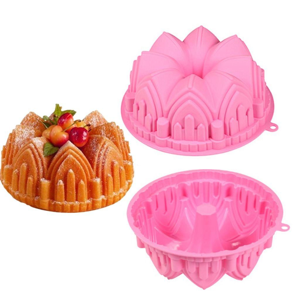 

Non-Stick Crown Castle Cake Mold Silicone Cake Pan Bakeware Dessert