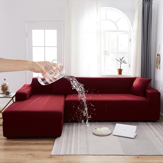 Water Proof Elastic Sofa Covers For Living Room Solid Color Sofa Slipcover Stretch Couch Cover Corner L Shape Sofa Need Buy 2pcs