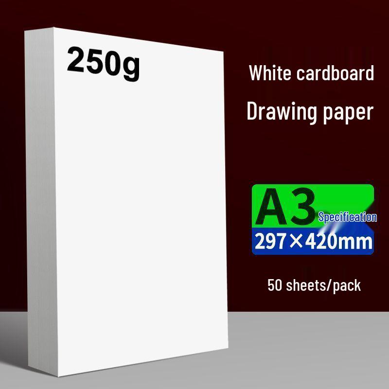 White Cardstock Sheets - A4 & A3, Dutch White, for Children's Art, 4K & 8K Drawing, and Craft Projects.