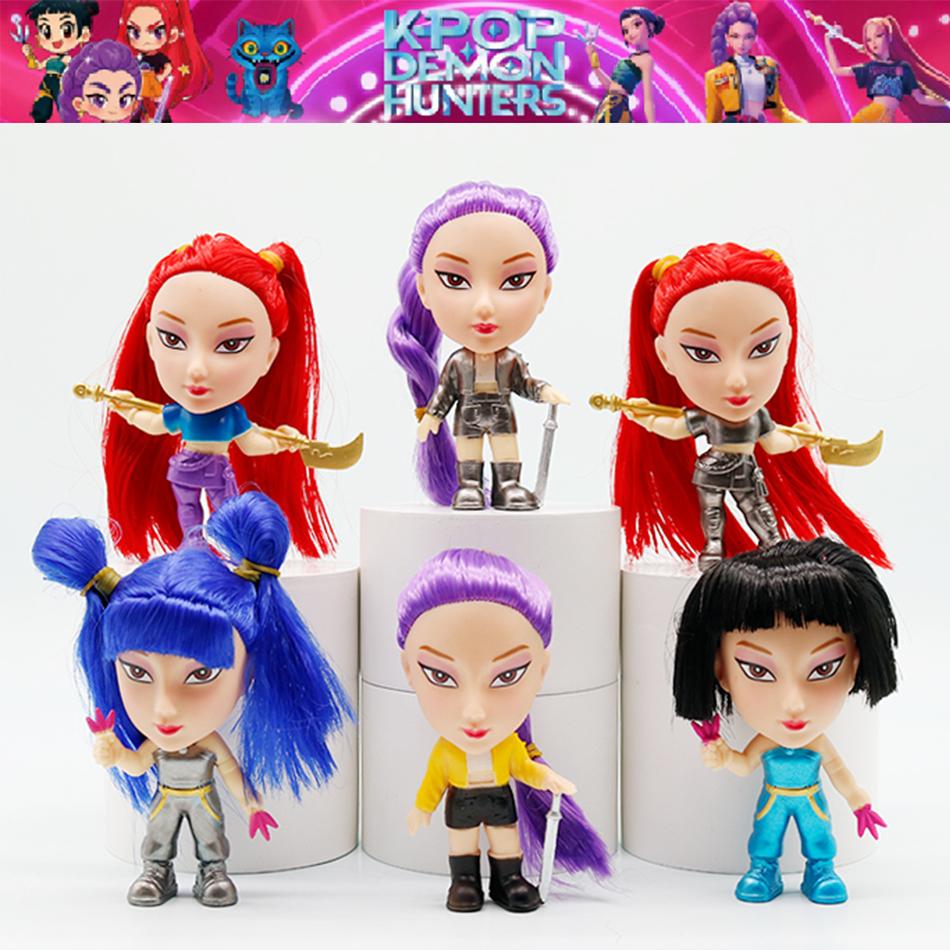 6pcs/Set Kpop Demon Hunters Figure Model Toy PVC Cartoon  New Product Desk Decoration Collection Figures Model Toy For Kid