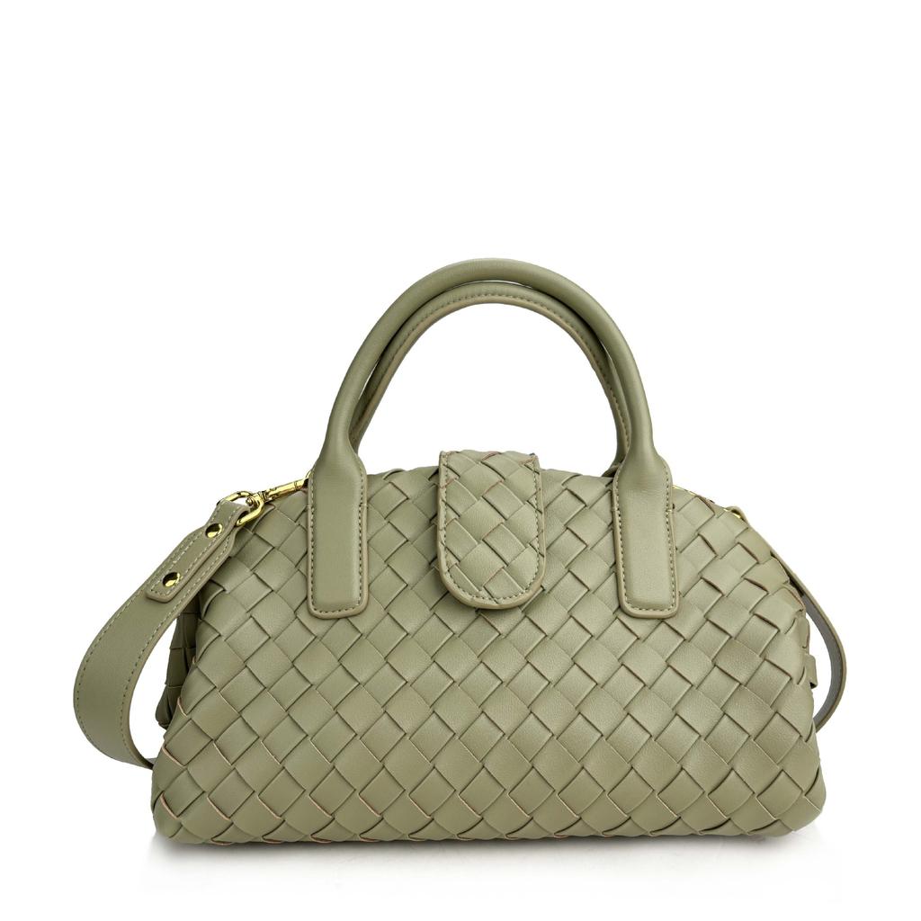 New Handheld Cloud Woven Bag With Advanced Texture Boston Single Shoulder Magnetic Buckle Crossbody Bag For Women
