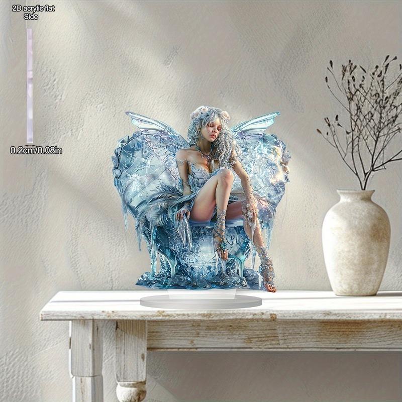 2D Flat Goddess of Ice Acrylic Desktop Decoratio, with Base, Suitable for Wall Decoration, Porch, Room, Villa, Accents Home, Hallway, or Workplace - R