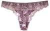 MAYUDAMA SILK Luxury Silk Satin Lace Romantic Panties Pink Low-Rise T-Back Women's (XL, Purple)