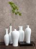 Thin-Walled Translucent White Ceramic Vase, Zen Style, Antique Chinese Plum Blossom Ornament for Living Room Decor.