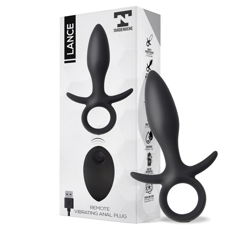 Lance Anal Plug Remote Control Liquid Silicone USB
