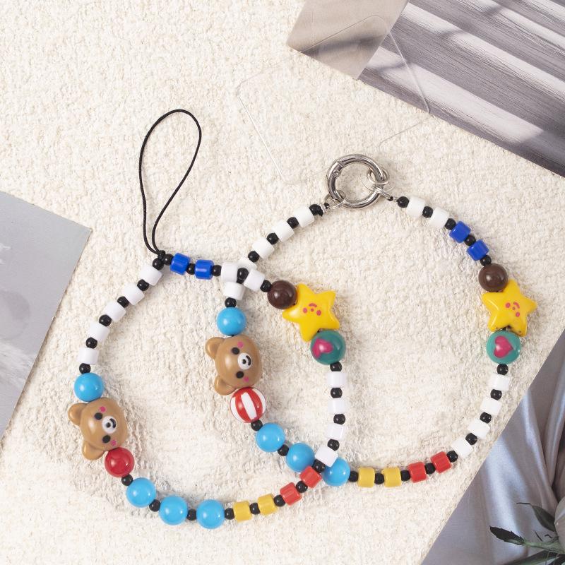 Top-Selling Colorful Beaded Phone Lanyard - Creative Anti-Lost Wrist Strap Charm for Girls