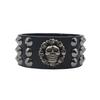 Men's Exaggerated Skull Rivet Leather Bracelet - Punk Rock Trendy Accessory