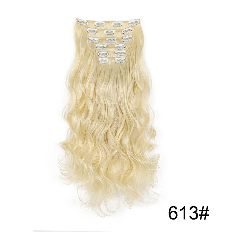 

24Inch 16 Clips in Hair Extensions Long Straight Hairstyle Synthetic Blonde Black Hairpieces Heat Resistant False Hair Daily/.\[ 24inches