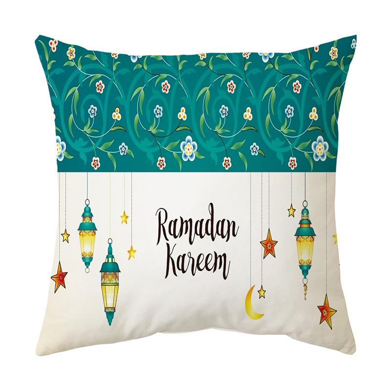 2025 Ramadan Decoration Eid Mubarak Pillowcase Decor for Home Sofa Cushion Cover Islamic Muslim Mosque Pillow Cover Gifts