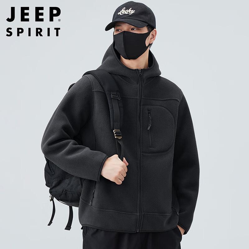 

JEEP SPIRIT Men s Double-Sided Fleece Hooded Jacket XL