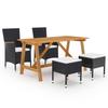 Vidaxl 5-Piece Garden Furniture Set, Black