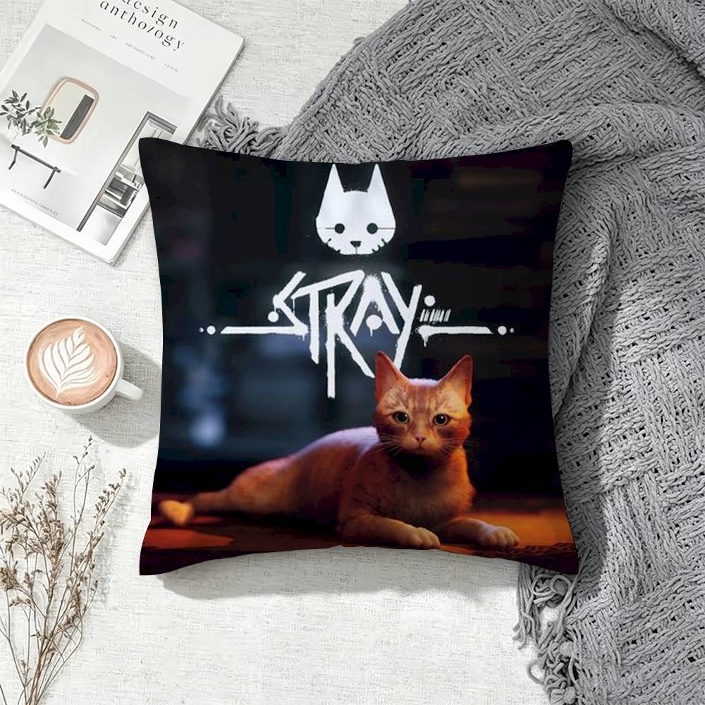 Stray C-Cat Game Square Pillow Case Multi Sizes For Car Home Bedroom Decor Custom Valentine Gifts