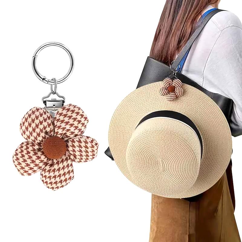 

Модный магнитный зажим для шляпы с цветком, портативная пряжка с магнитом для солнцезащитной шляпы, подвеска-крючок для сумки, защита от потери, милое подвесное украшение, зажим для шляпы