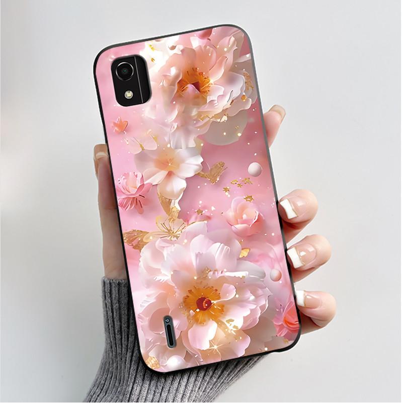 Phone Case For Nokia C2 2nd Edition Case Fashion Butterfly Flowers Black Soft Silicone Back Cover For NokiaC2 2nd Edition Casing
