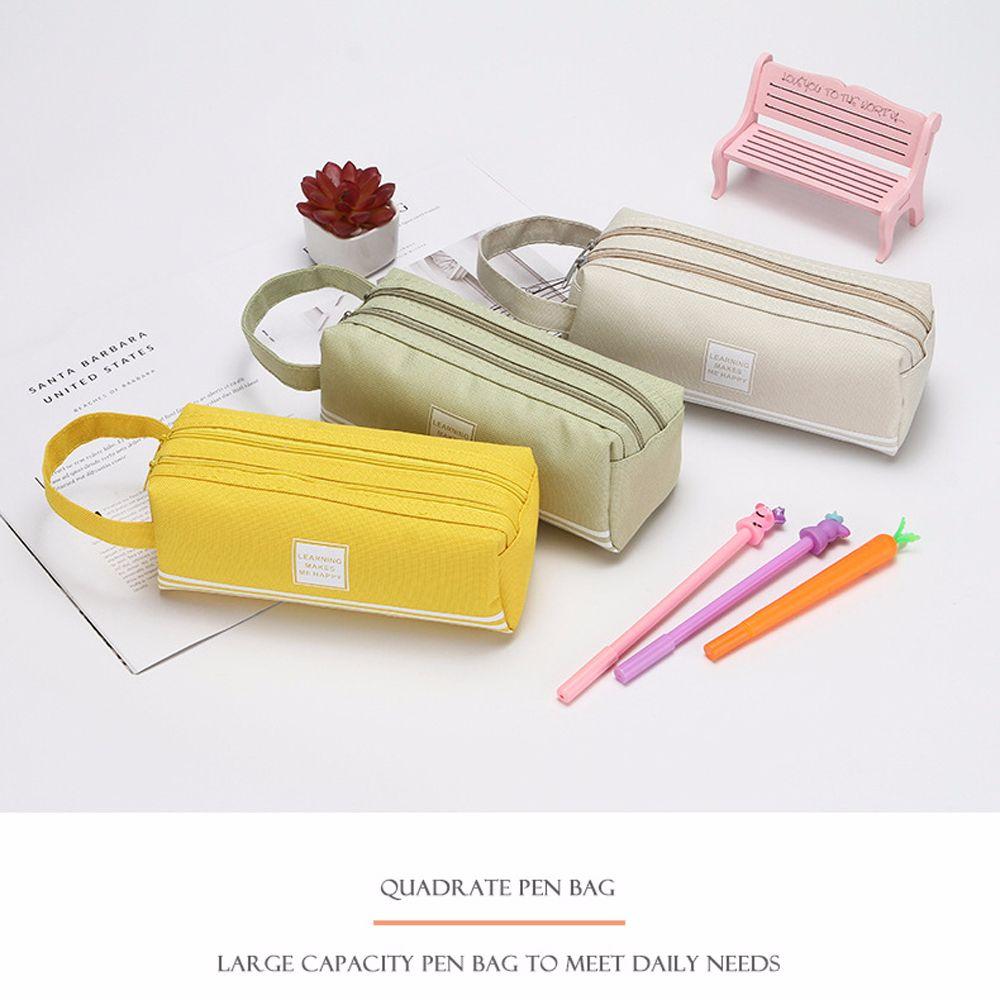 Cute Kids Candy color High Capacity Storage bag Big Pen Case Double layer Pen Bag Pencil Case