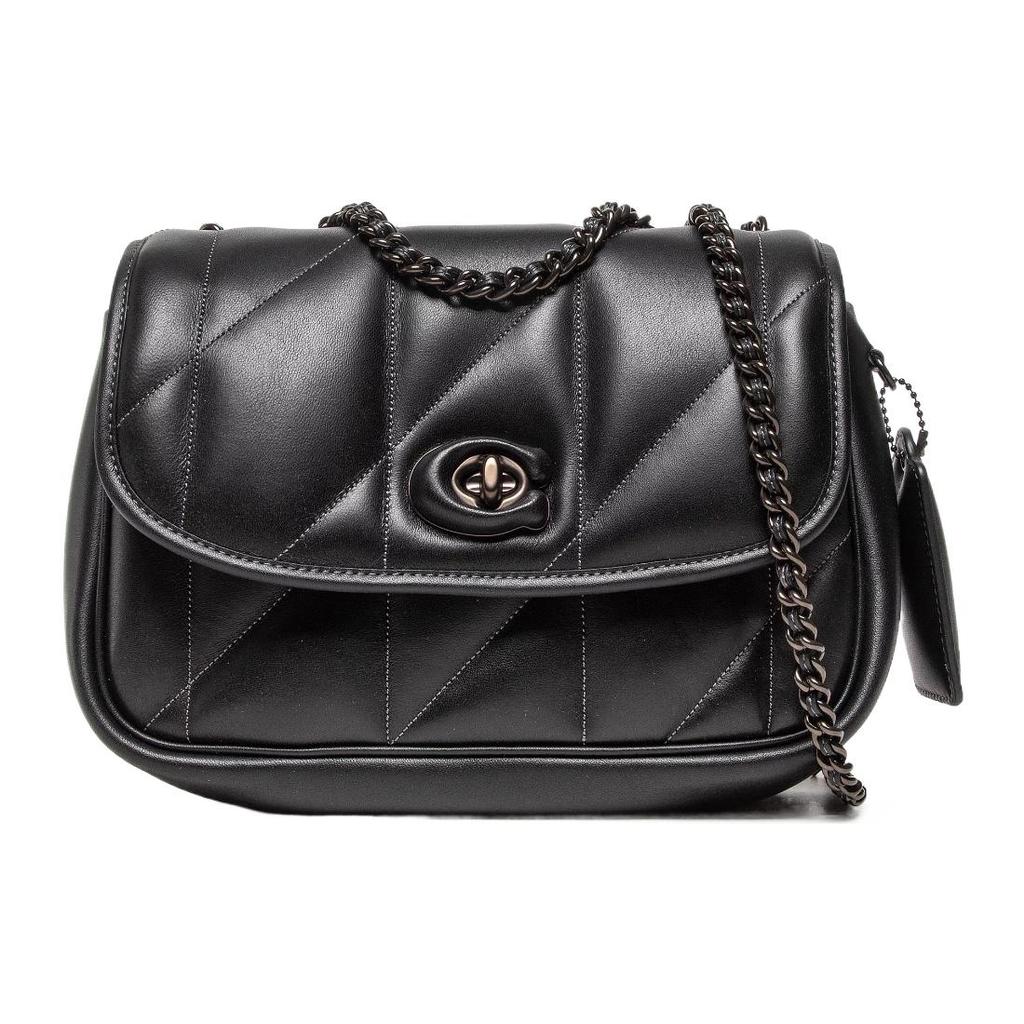 New COACH Pillow Madison Nappa Soft Leather Shoulder Bag Crossbody Bag Medium Size Women's Black C8560-V5BLK