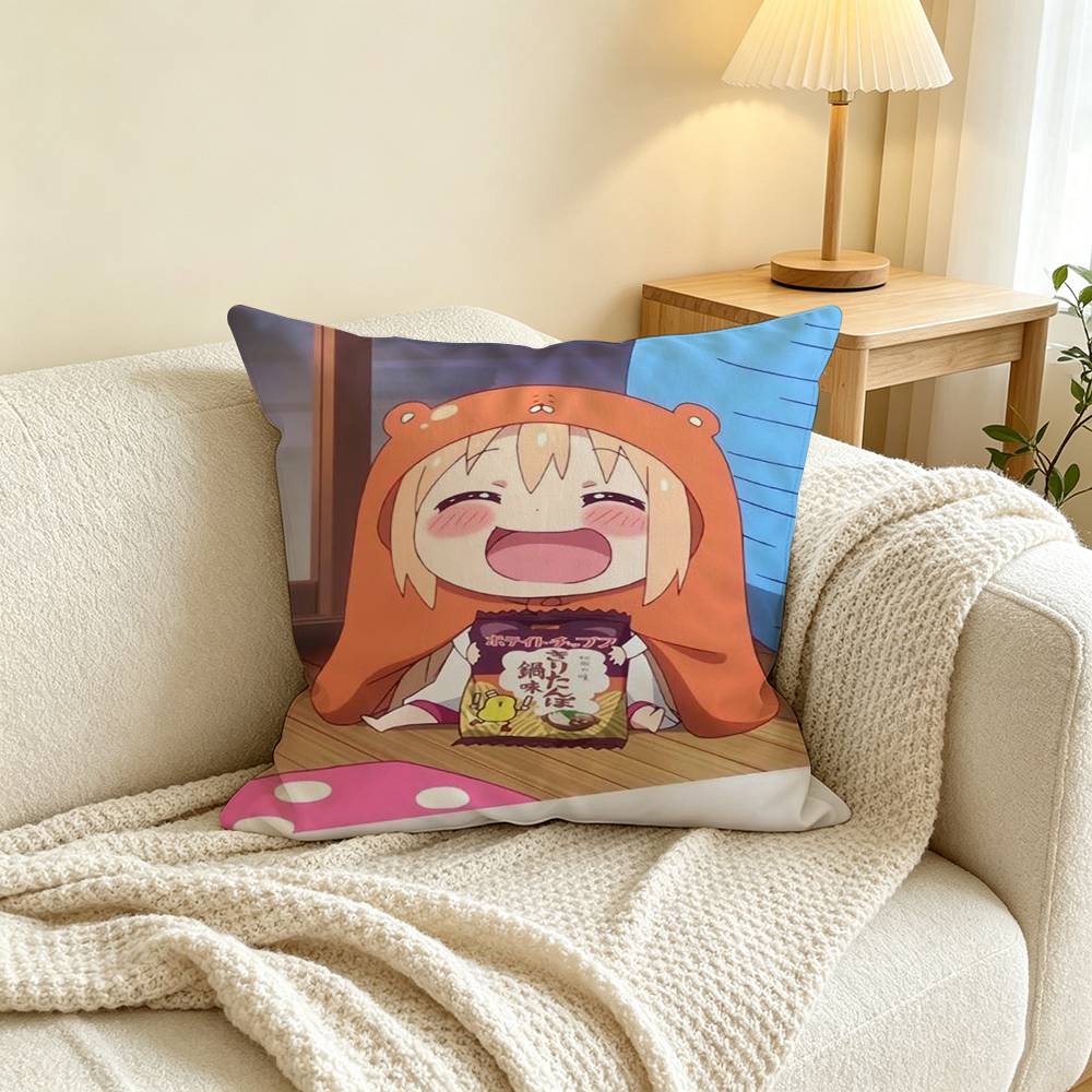 Anime U-Umaru Doma Pillow Case Square Double-Sided Sofa Cushion Cover Bedroom Bedside Pillow