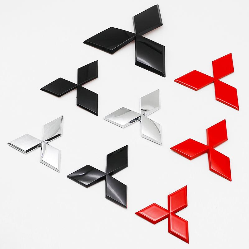 ABS Car Front Grill Emblem For Mitsubishi Outlander Ralliart Lancer Colt Delica Triton ASX Pajero EVO Rear Trunk Badge Sticker VK4
